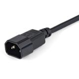 StarTech.com - Cable de 1m de Extensión de Alimentación, C14 a C13, 10A 125V, 18AWG, Alargador de Cable de Corriente de Ordenado