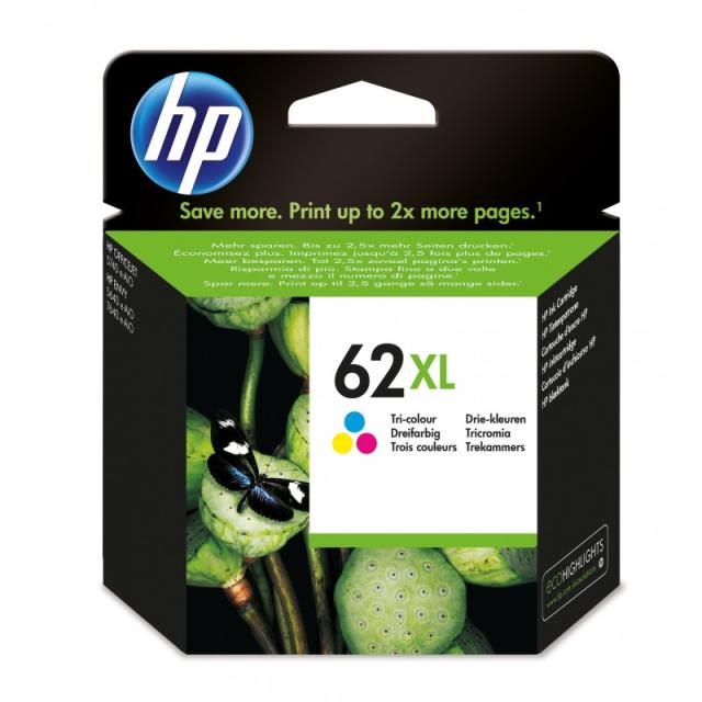 HP - Cartucho de tinta original 62XL de alta capacidad tricolor