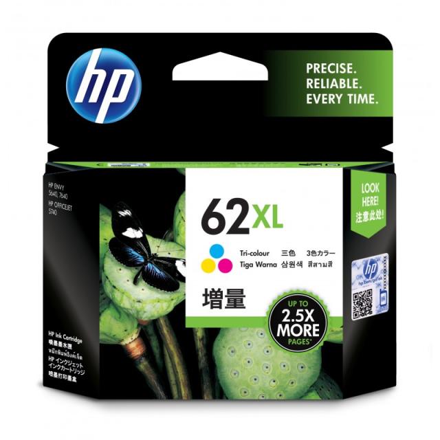 HP - Cartucho de tinta original 62XL de alta capacidad tricolor