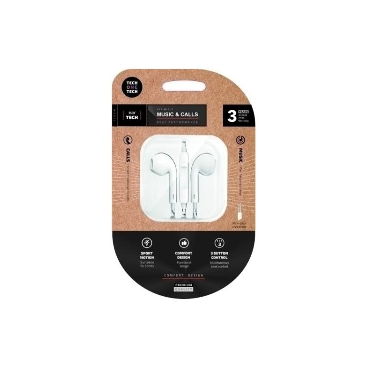 TECH ONE TECH - AURICULARES TECHONE BOTON MINI JACK BLAN