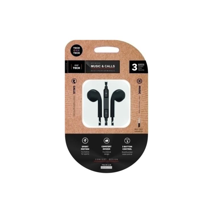 TECH ONE TECH - AURICULARES TECHONE BOTON MINI JACK NEGR