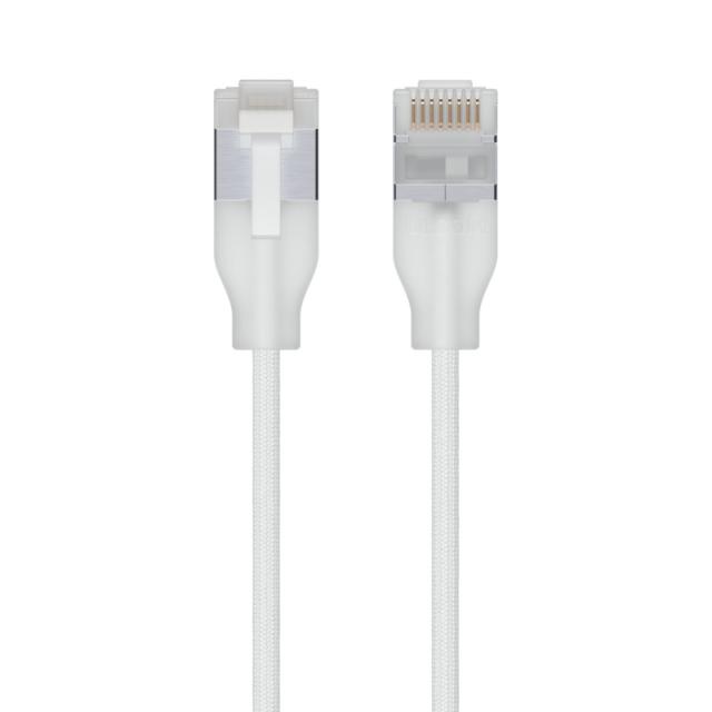 Ubiquiti - UACC-Cable-Patch-EL-C6A-1M-W cable de red Translúcido, Blanco Cat6a