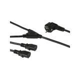 StarTech.com - Cable de 2m de Alimentación en Y para Ordenador, 18AWG, EU Schuko a 2x C13, 10A 250V, Cable de Alimentación de CA