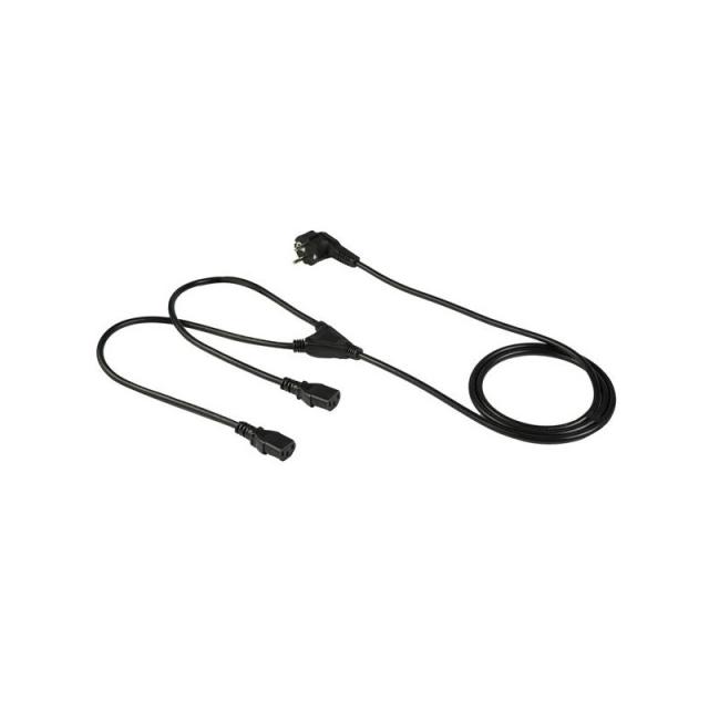 StarTech.com - Cable de 2m de Alimentación en Y para Ordenador, 18AWG, EU Schuko a 2x C13, 10A 250V, Cable de Alimentación de CA