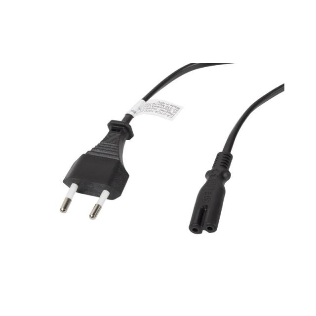 Lanberg - CA-C7CA-10CC-0030-BK cable de transmisión Negro 3 m C7 acoplador CEE7/16