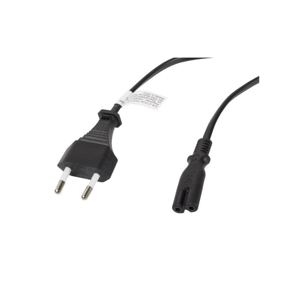 Lanberg - CA-C7CA-10CC-0030-BK cable de transmisión Negro 3 m C7 acoplador CEE7/16