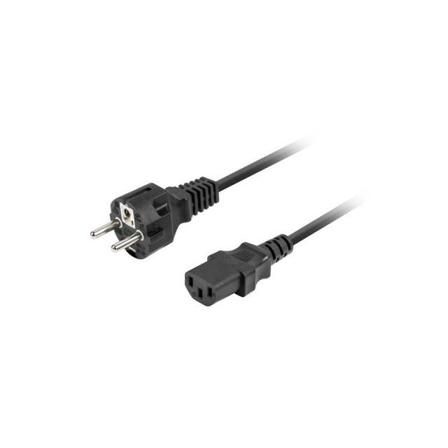 Lanberg - CA-C13C-15CC-0018-BK cable de transmisión Negro 1,8 m C13 acoplador CEE7/7