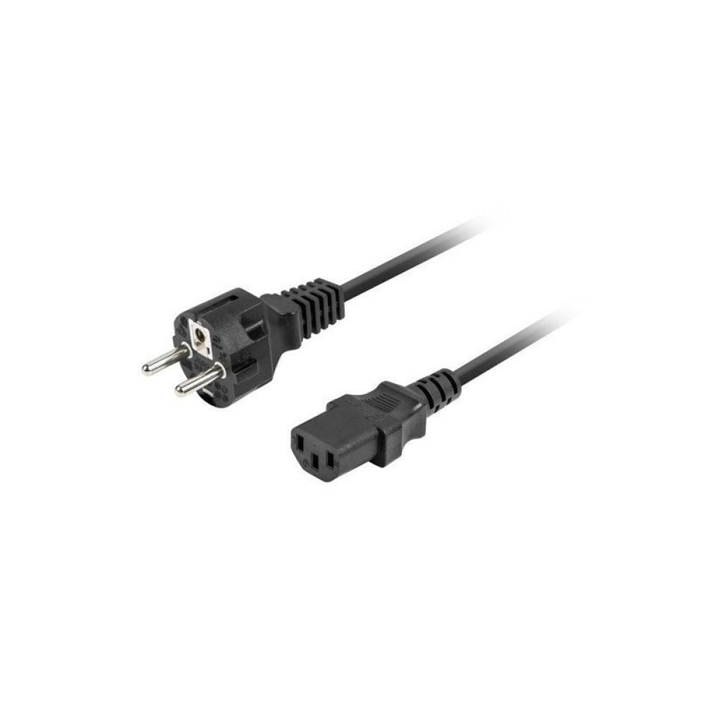 Lanberg - CA-C13C-14CC-0018-BK cable de transmisión Negro 1,8 m C13 acoplador CEE7/7