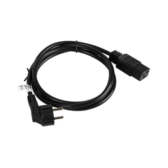 Lanberg - CA-C19C-10CC-0018-BK cable de transmisión Negro 1,8 m CEE7/7 C19 acoplador