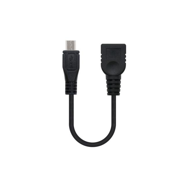 Nanocable - CABLE USB 2.0 OTG, TIPO MICRO B/M-A/H, NEGRO, 15 CM