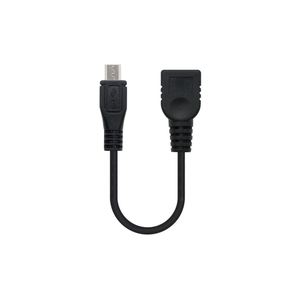 Nanocable - CABLE USB 2.0 OTG, TIPO MICRO B/M-A/H, NEGRO, 15 CM