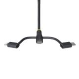 StarTech.com - Cable Multicarga Resistente USB de 1m - Lightning/Micro-USB/USB-C - Certificado Apple MFi - Recubrimiento de Aram