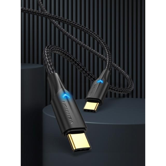 Vention - Cable USB 2.0 Tipo-C 3A TAUBF/ USB Tipo-C Macho - USB Tipo-C Macho/ 1m/ Negro