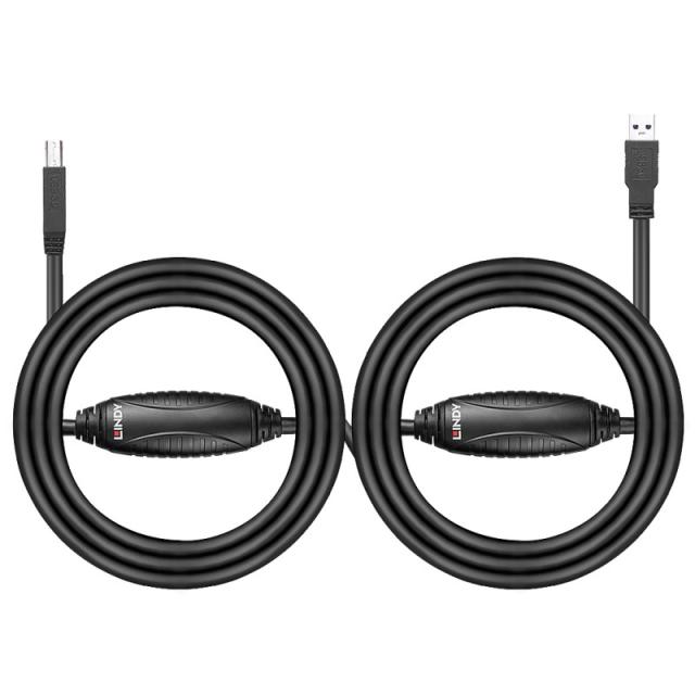 Lindy - 43098 cable USB USB 3.2 Gen 1 (3.1 Gen 1) 10 m USB A USB B Negro