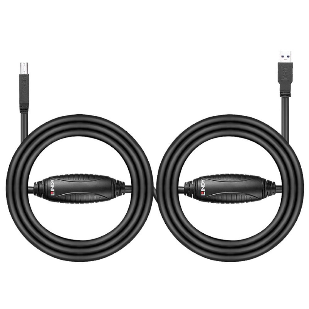 Lindy - 43098 cable USB USB 3.2 Gen 1 (3.1 Gen 1) 10 m USB A USB B Negro