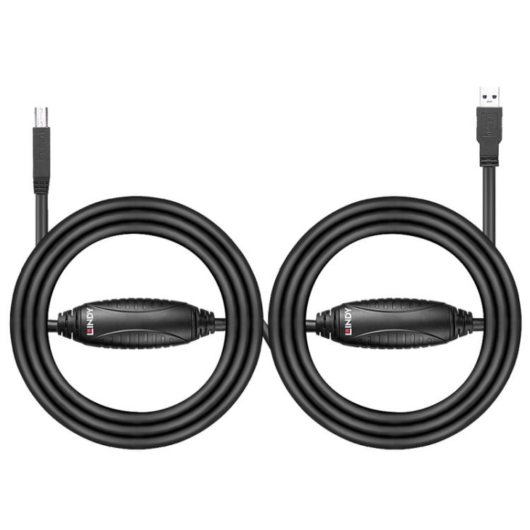 Lindy - 43098 cable USB USB 3.2 Gen 1 (3.1 Gen 1) 10 m USB A USB B Negro