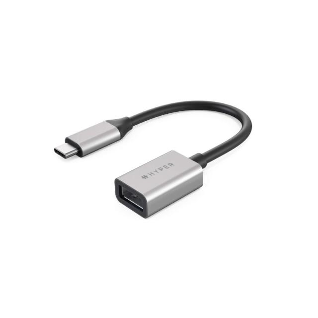 HYPER - HD425D-GL cable USB 0,0176 m USB 3.2 Gen 2 (3.1 Gen 2) USB C USB A Negro, Plata