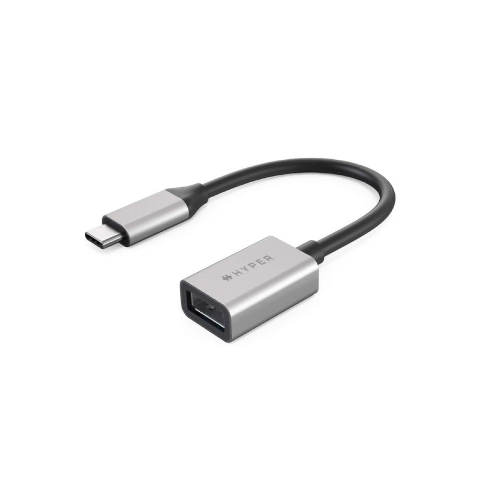 HYPER - HD425D-GL cable USB 0,0176 m USB 3.2 Gen 2 (3.1 Gen 2) USB C USB A Negro, Plata