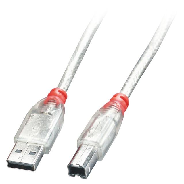 Lindy - 41750 cable USB USB 2.0 0,2 m USB A USB B Transparente