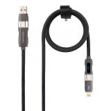 Nanocable - 10.01.2501 cable USB 1 m USB A/USB C USB C/Lightning Negro