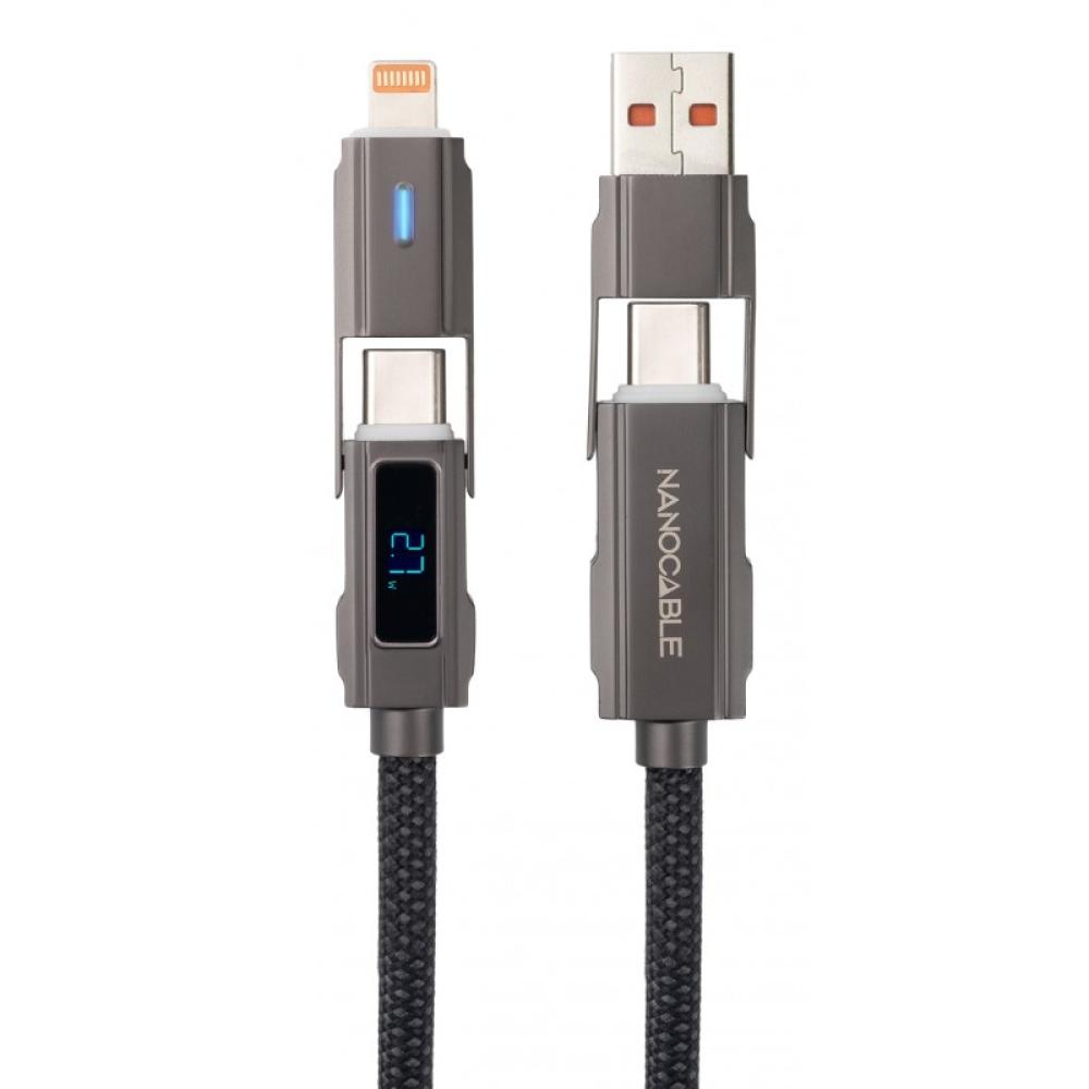 Nanocable - 10.01.2501 cable USB 1 m USB A/USB C USB C/Lightning Negro