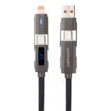 Nanocable - 10.01.2501 cable USB 1 m USB A/USB C USB C/Lightning Negro