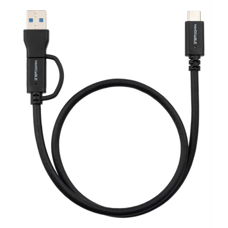 Nanocable - 10.01.4801 cable USB USB 3.2 Gen 2 (3.1 Gen 2) 1 m USB A/USB C USB C Negro