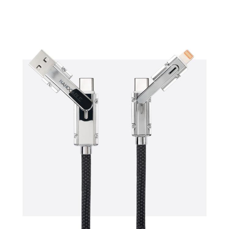 Nanocable - 10.01.2602 cable USB 2 m USB A/USB C USB C/Lightning Negro, Gris