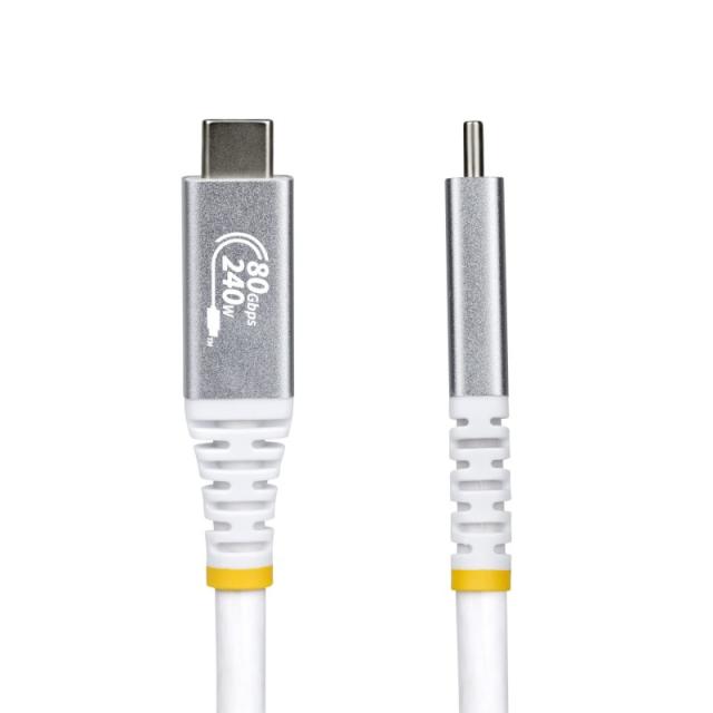 StarTech.com - Cable USB4 1,5m - Cable USB-C Certificado USB-IF - 80Gbps - Cable USB Tipo C - PD de 240W - CC150CM80GUSB4CABLEW
