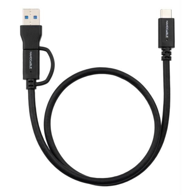 Nanocable - 10.01.4803 cable USB USB 3.2 Gen 2 (3.1 Gen 2) 3 m USB A/USB C USB C Negro