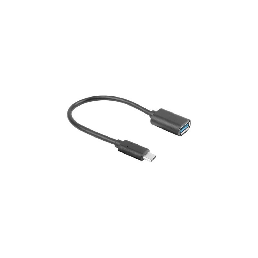 Lanberg - AD-UC-UA-04 cable USB USB 3.2 Gen 1 (3.1 Gen 1) 0,15 m USB A USB C Negro
