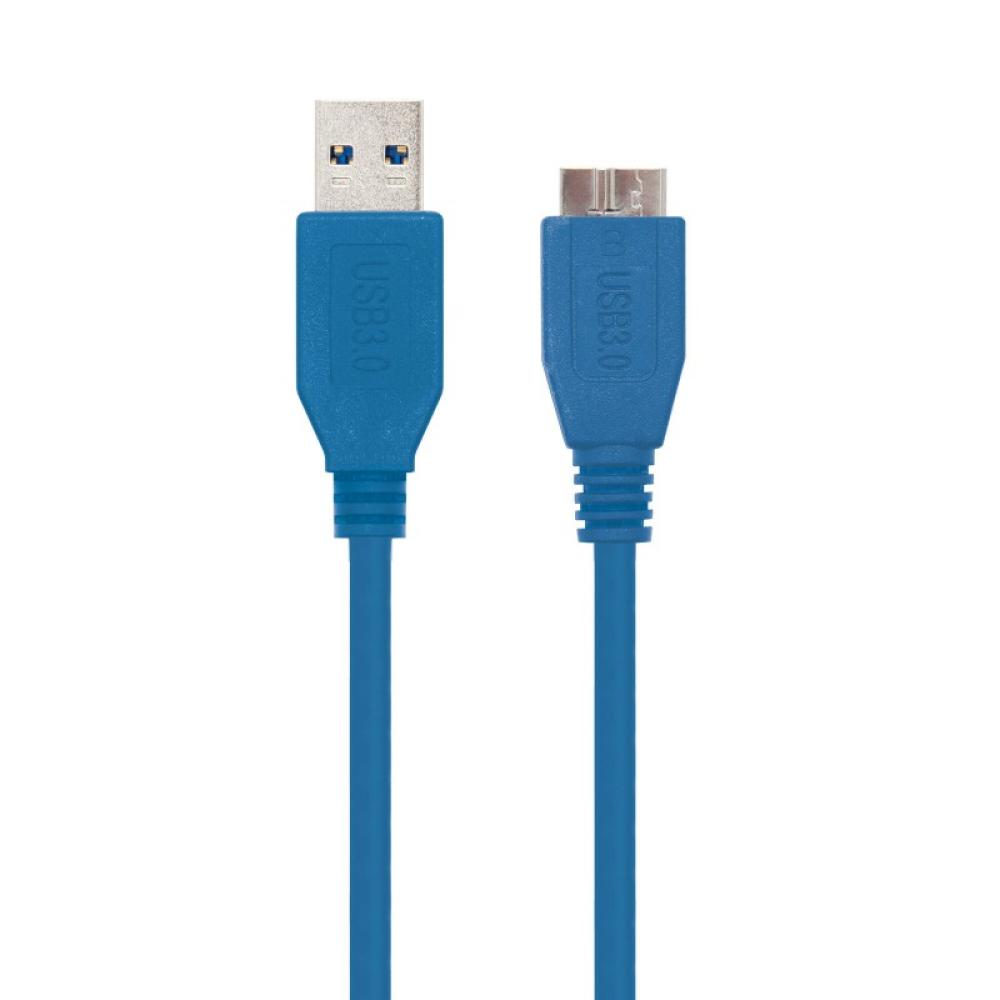 Nanocable - CABLE USB 3.0, TIPO A/M-MICRO B/M, AZUL, 1.0 M