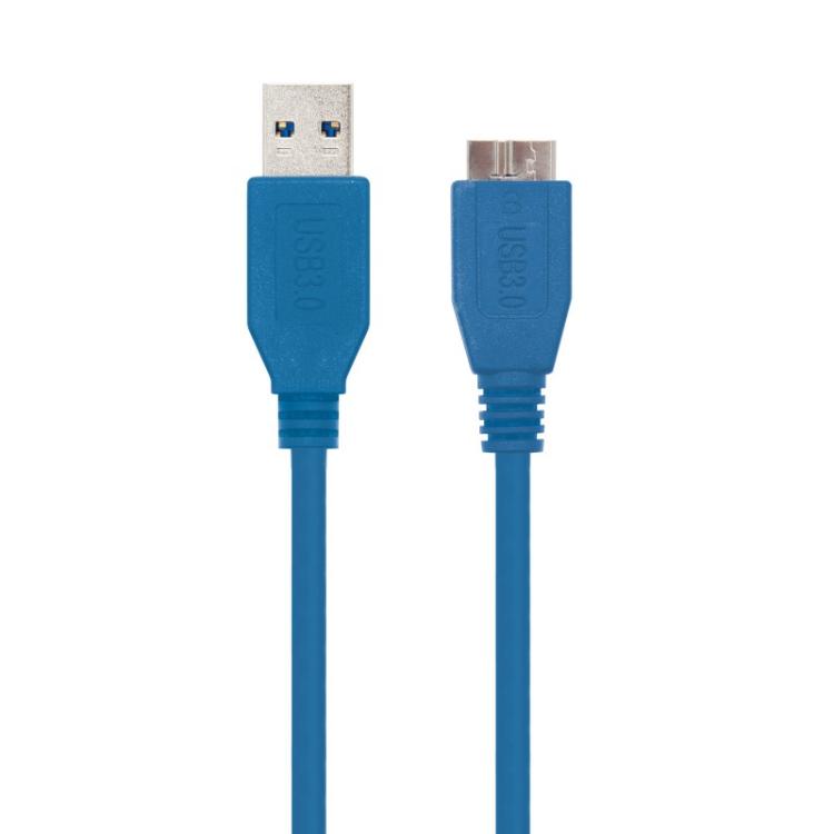 Nanocable - CABLE USB 3.0, TIPO A/M-MICRO B/M, AZUL, 1.0 M