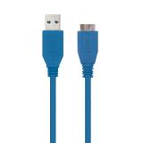 Nanocable - CABLE USB 3.0, TIPO A/M-MICRO B/M, AZUL, 1.0 M