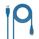 Nanocable - CABLE USB 3.0, TIPO A/M-MICRO B/M, AZUL, 1.0 M