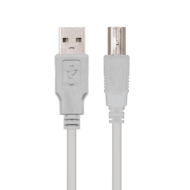 Nanocable - CABLE USB 2.0 IMPRESORA, TIPO A/M-B/M, BEIGE, 1.0 M