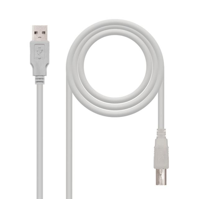 Nanocable - CABLE USB 2.0 IMPRESORA, TIPO A/M-B/M, BEIGE, 1.0 M