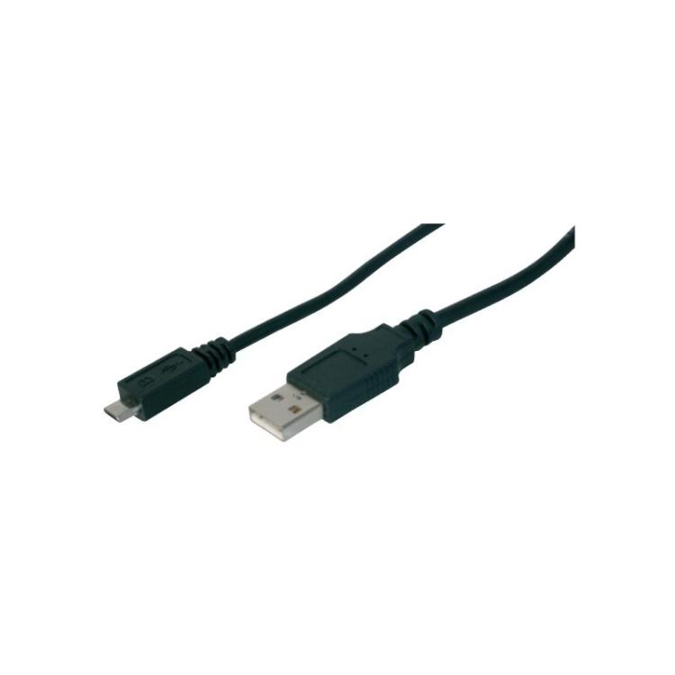 Digitus - Cable de conexión USB-A - Micro-B, 1,8 m - AK-300110-018-S