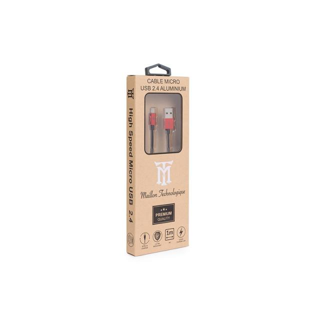Maillon Technologique - Premium MTPMUR241 cable USB 1 m USB 2.0 USB A Micro-USB B Rojo