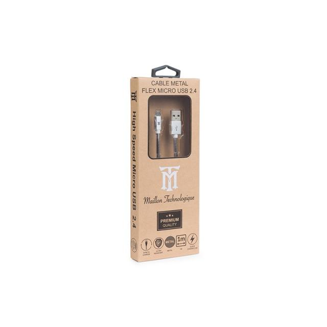 Maillon Technologique - Premium MTPMUMS241 cable USB 1 m USB 2.0 USB A Micro-USB B Plata