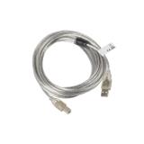 Lanberg - CA-USBA-12CC-0050-TR cable USB USB 2.0 5 m USB B Transparente