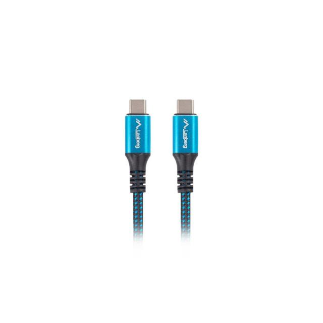 Lanberg - CA-CMCM-45CU-0012-BK cable USB 0,12 m USB4 Gen 2x2 USB C Negro, Azul