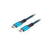 Lanberg - CA-CMCM-45CU-0012-BK cable USB 0,12 m USB4 Gen 2x2 USB C Negro, Azul