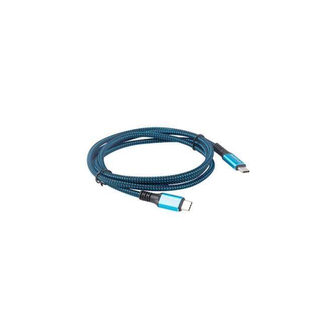 Lanberg - CA-CMCM-45CU-0012-BK cable USB 0,12 m USB4 Gen 2x2 USB C Negro, Azul