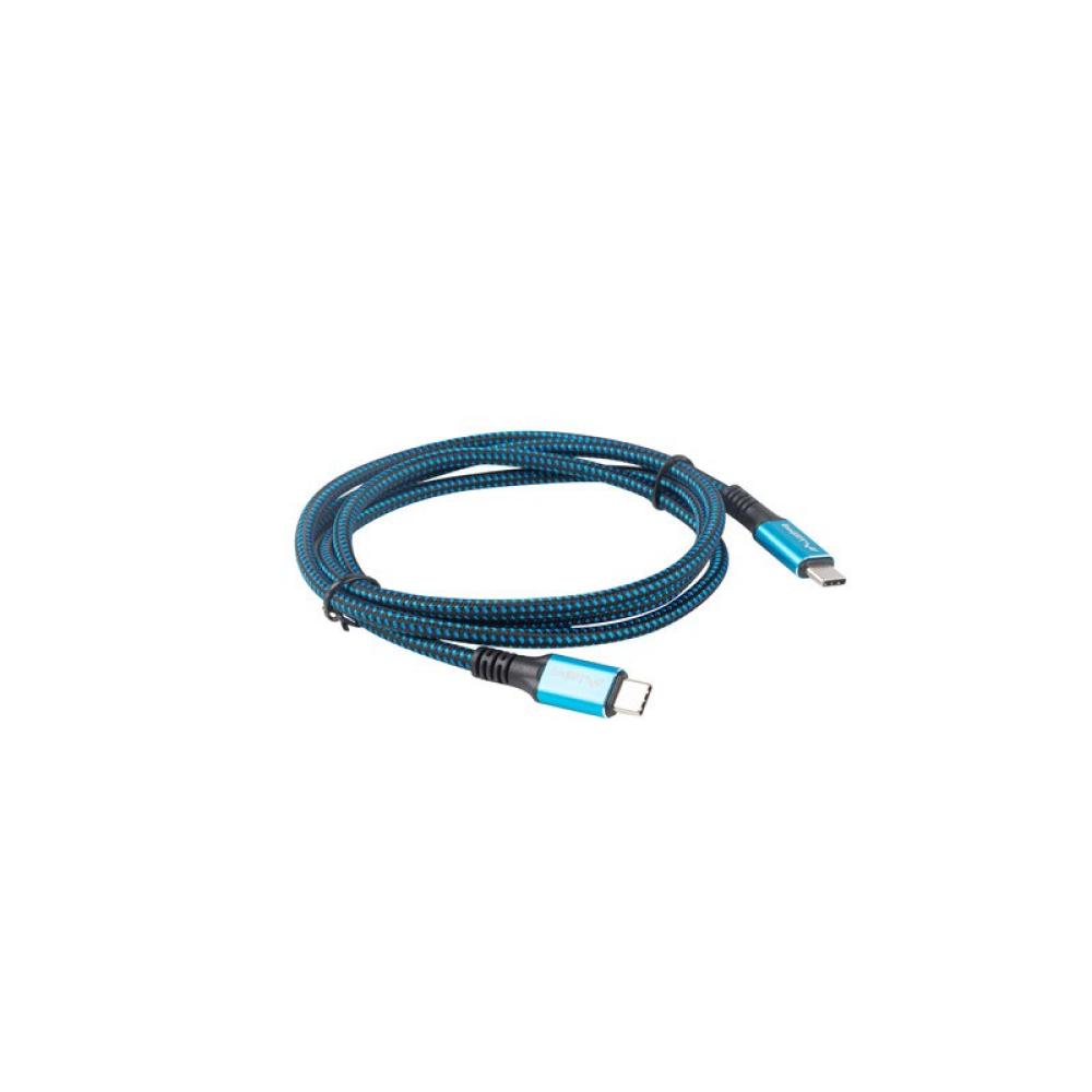 Lanberg - CA-CMCM-45CU-0012-BK cable USB 0,12 m USB4 Gen 2x2 USB C Negro, Azul