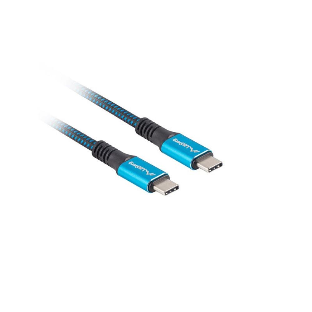 Lanberg - CA-CMCM-45CU-0012-BK cable USB 0,12 m USB4 Gen 2x2 USB C Negro, Azul