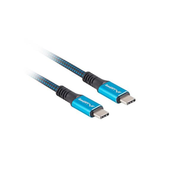 Lanberg - CA-CMCM-45CU-0005-BK cable USB USB4 Gen 2x2 0,5 m USB C Negro, Azul