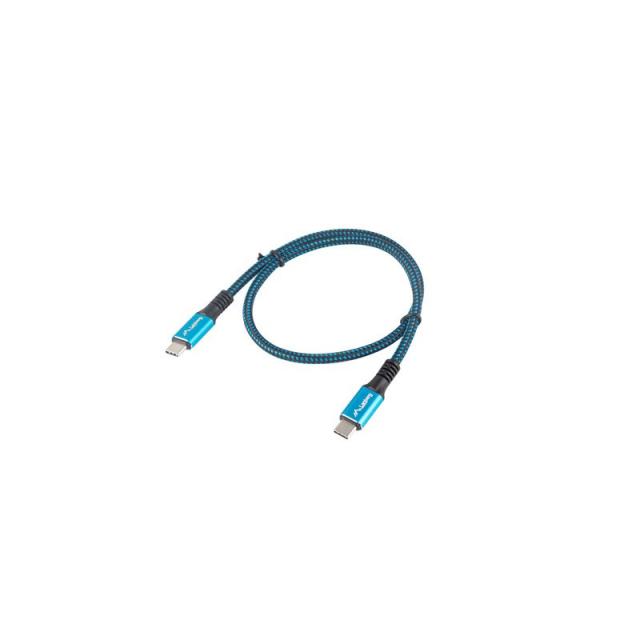 Lanberg - CA-CMCM-45CU-0005-BK cable USB USB4 Gen 2x2 0,5 m USB C Negro, Azul