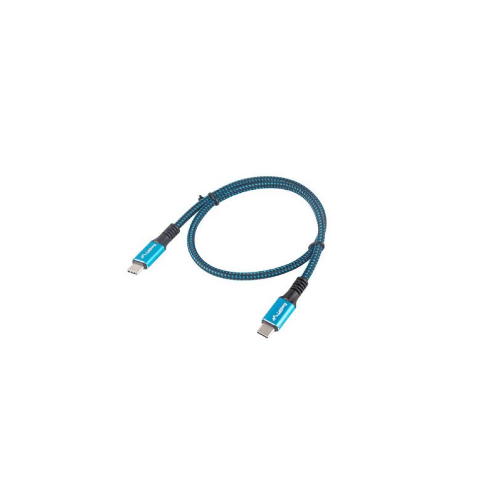 Lanberg - CA-CMCM-45CU-0005-BK cable USB USB4 Gen 2x2 0,5 m USB C Negro, Azul
