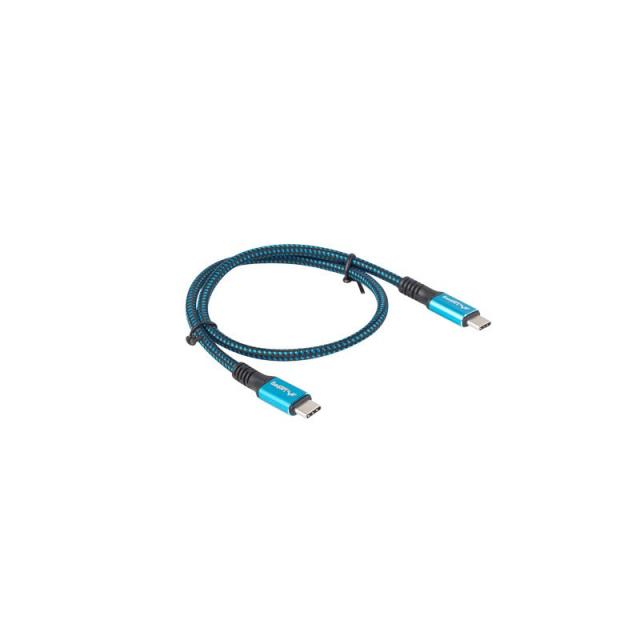 Lanberg - CA-CMCM-45CU-0005-BK cable USB USB4 Gen 2x2 0,5 m USB C Negro, Azul